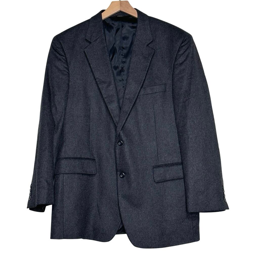 Jos. A. Bank Men's 44R Blazer Charcoal Gray 100% Cashmere Sportscoat Business
